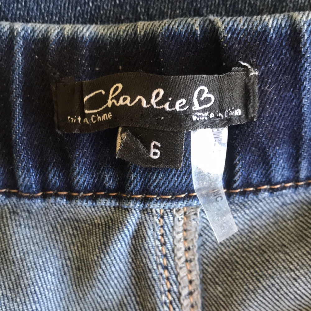 Charlie B Pull-on Skinny Denim Jeans, Raw Hem - Picture 4 of 15